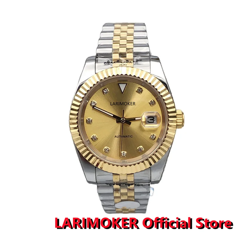 

LARIMOKER New 36/39mm 100m Luxury Automatic Waterproof Watch Jubilee bracelet Sapphire Glass Use 8215 2813 PT500 Movement