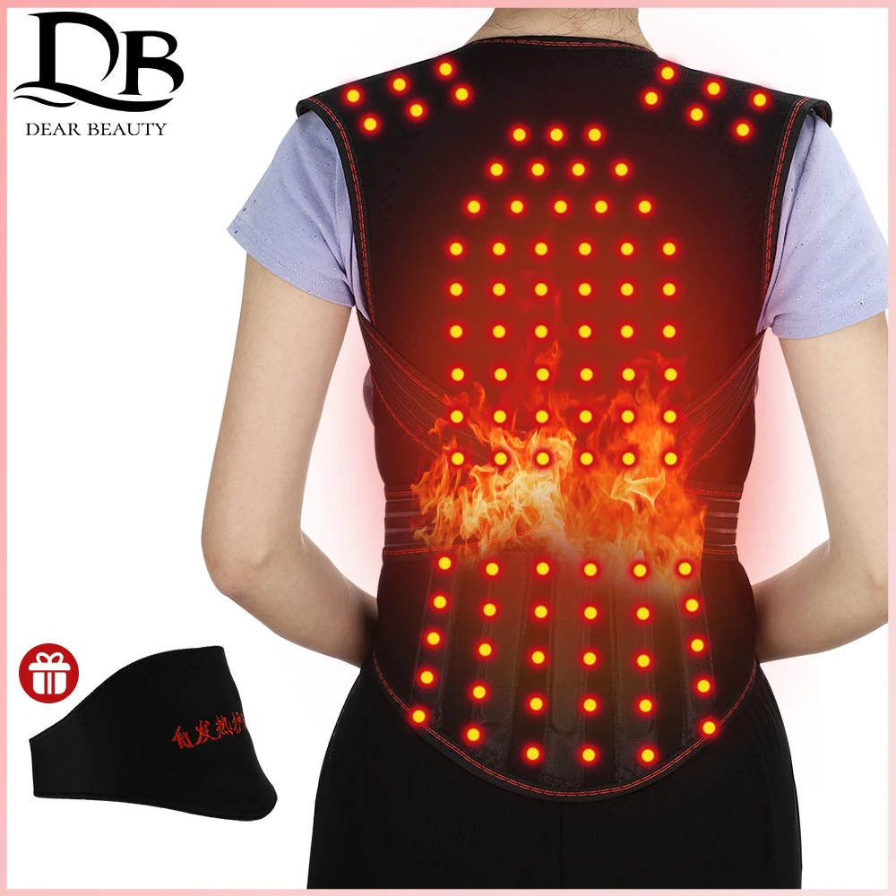 Tourmaline Self-heating Back Support Waist Brace Magnets Heating Therapy Belt Posture Corrector Spine Shoulder Lumbar Vest Pain