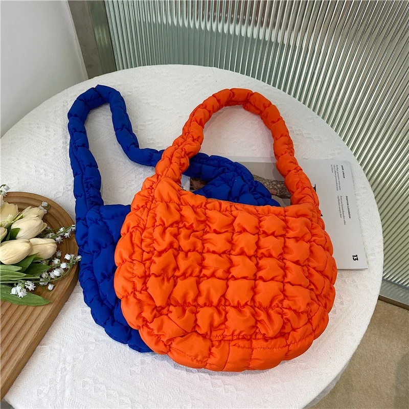 Bolso de mano ro de estilo coreano con forma de nube y donut, bolso de hombro individual, tela de nailon, Color puro, com...