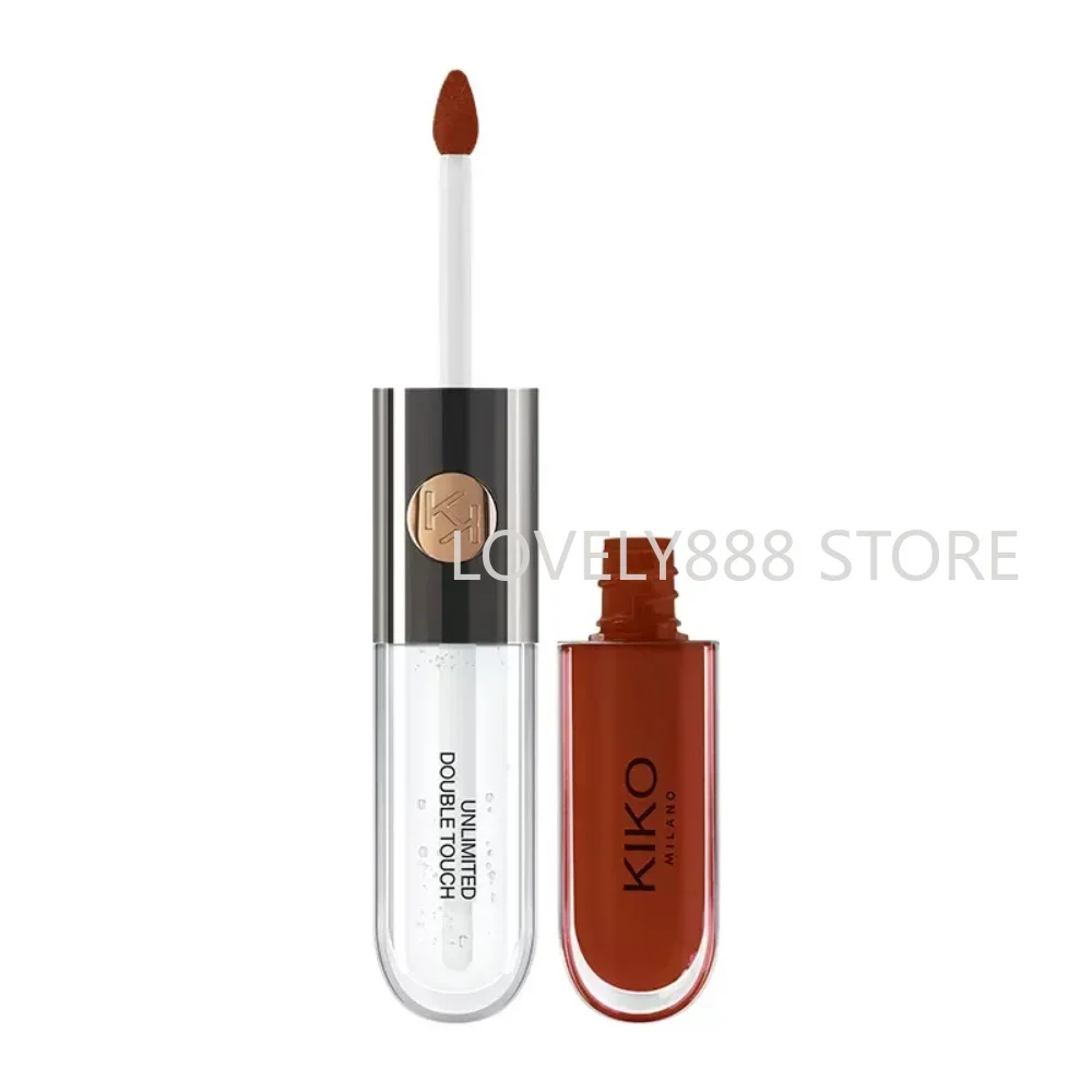 KIKO Double Head Make Up Lip Oil Lip Glaze Lipstick Mirror Gloss Top Coat Long-Lasting Transparent Lip Color Makeup Cosmetics