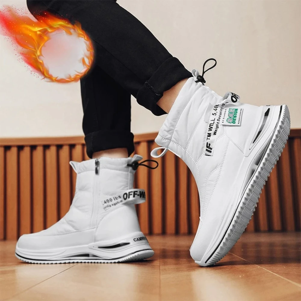 

2026Зимние мужские ботинки, парусиновые высокие ботинки, спортивная обувь на платформе, повседневные кроссовки, мягкая и удобная обувь для мужчин, мужские кроссовки