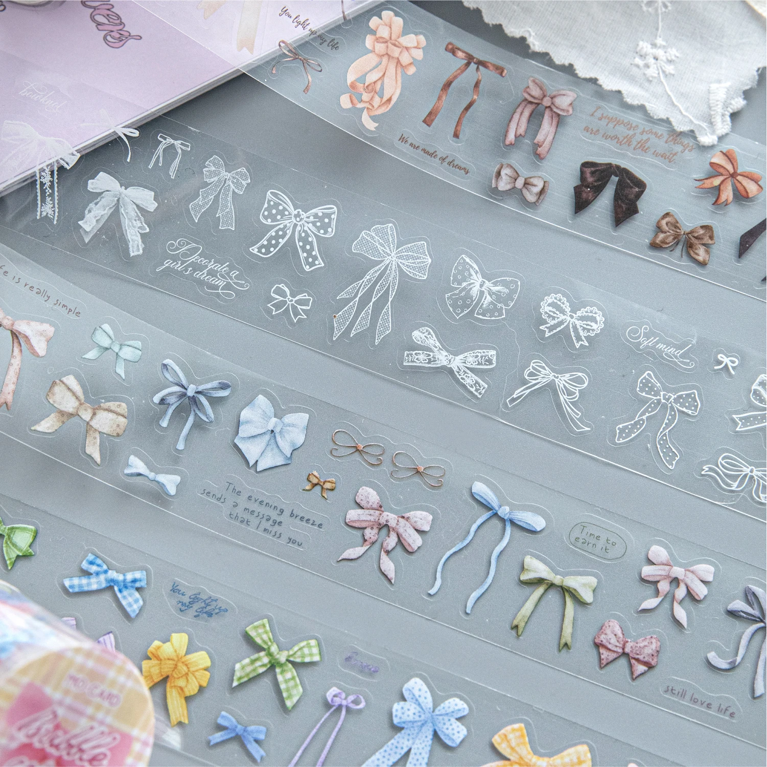JIANQI 1 rolls Bow tie style kawaii Tapes DIY Scrapbooking Decor Photo Album Collage Journalling Materials Stickers view 4