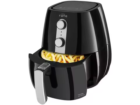 Fritadeira Elétrica Sem Óleo/Air Fryer Fama - Air Fry Preta 4L com Timer - 110V