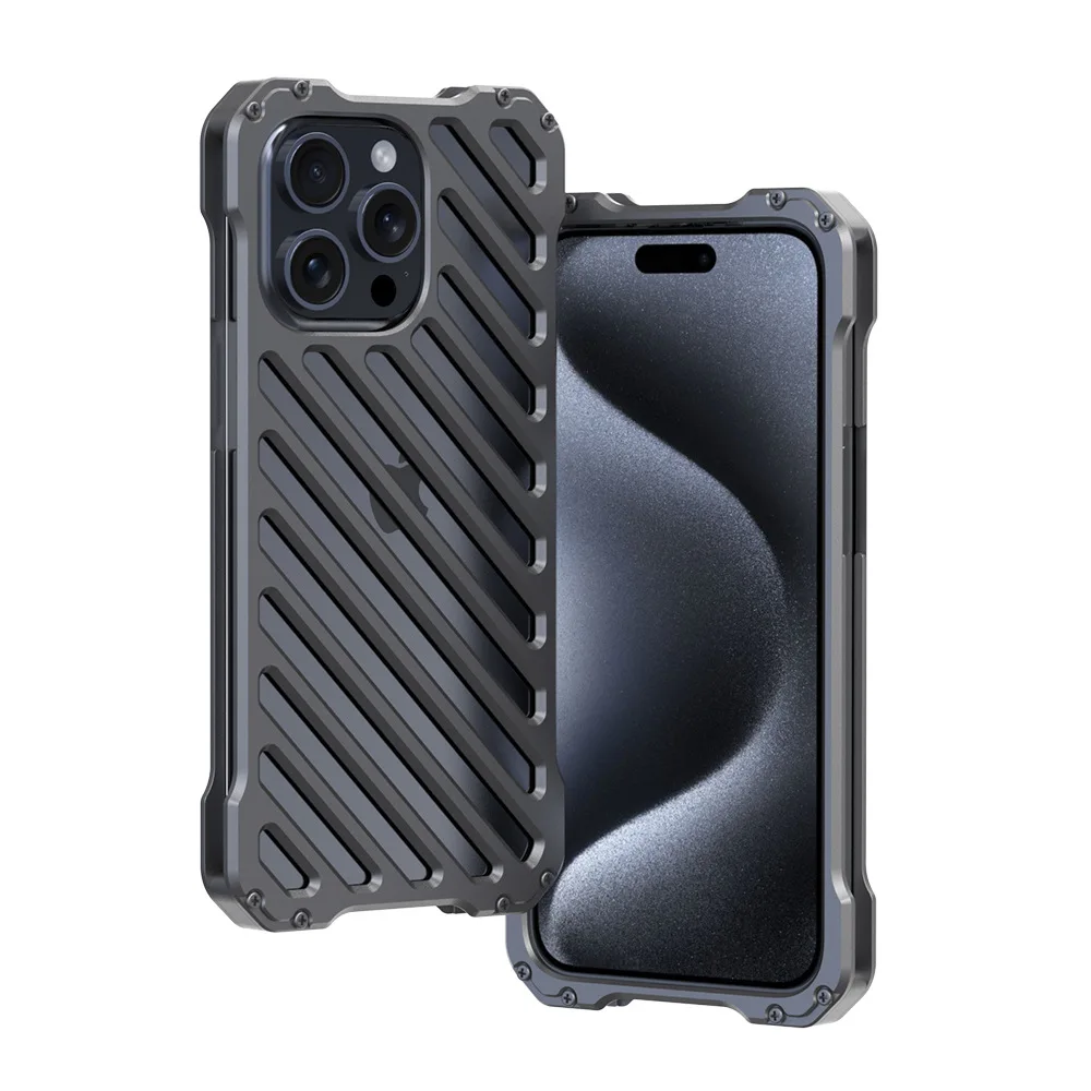 

Алюминиевый металлический чехол для телефона iPhone 14 15 Plus 13 12 Pro Max, сверхпрочный защитный винтовой бампер, противоударный чехол с защитой от царапин