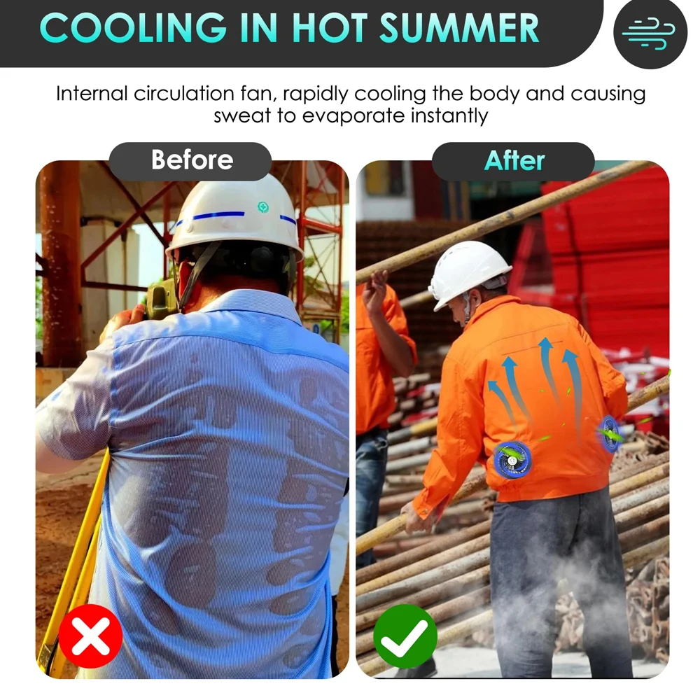 Cooling Vest Cool Down Quickly Air Conditioning Coat With DC Fast Fan For Hot Weather Man Outdoor Hiking Summer Cool Jacke Vest