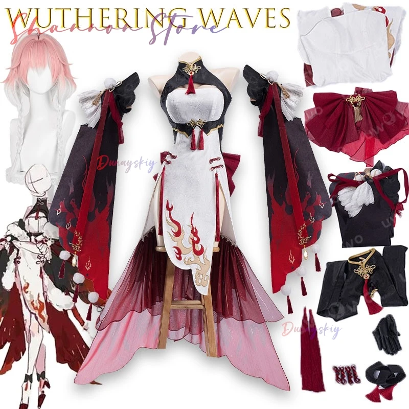 

Wuthering Waves Changli תחפושות Full Set Wig Outfit Uniform Chang LI Cosplay Dress Suits Events and Christmas Halloween
