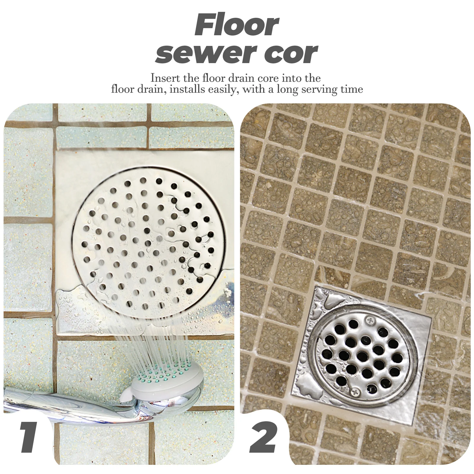 

2pcs Floor Drain Backflow Preventer Sewer Core For Basement Shower Drain Kitchen Laundry Room Garage Sink Stopper Bathroom