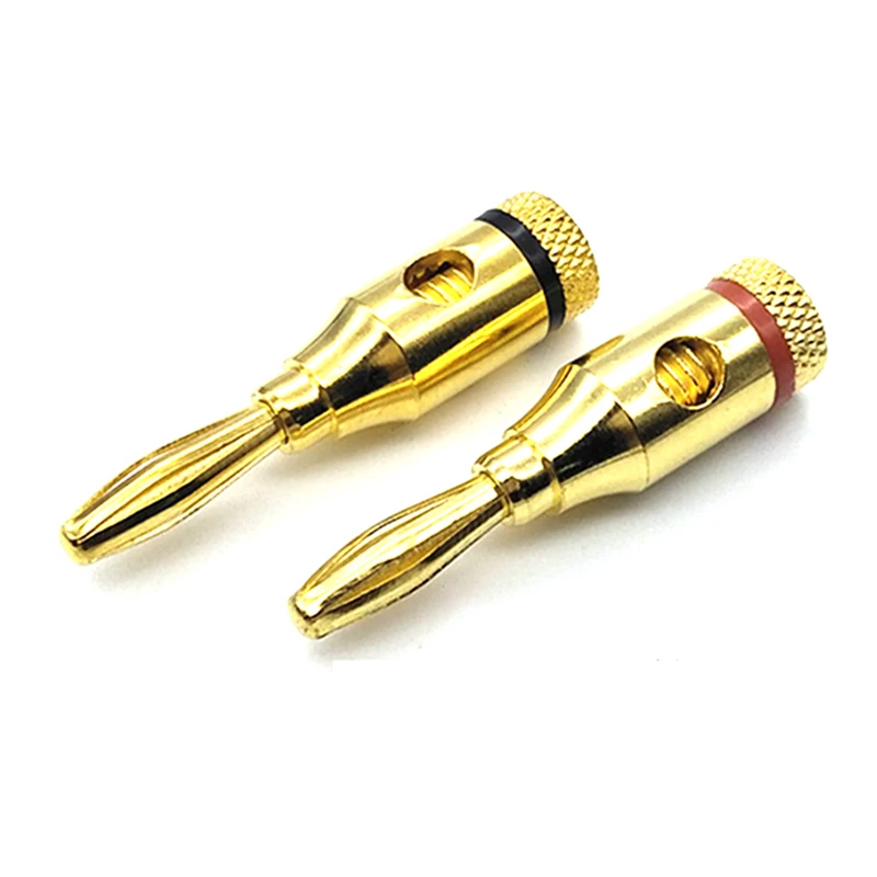 4mm 24k Gold-Plated Musical Cable Wire Banana Plug Audio Speaker Connector Plated Musical Speaker DIY Cable Wire Pin Connector