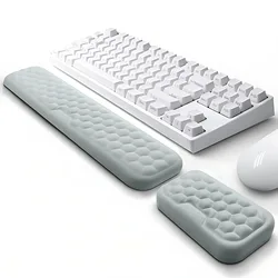 STONEGO-Tapis de souris ergonomique en mousse à mémoire de forme, clavier, souris, aide-poignet, protection de type de bureau, relaxant, ordinateur portable, bureau, polymères