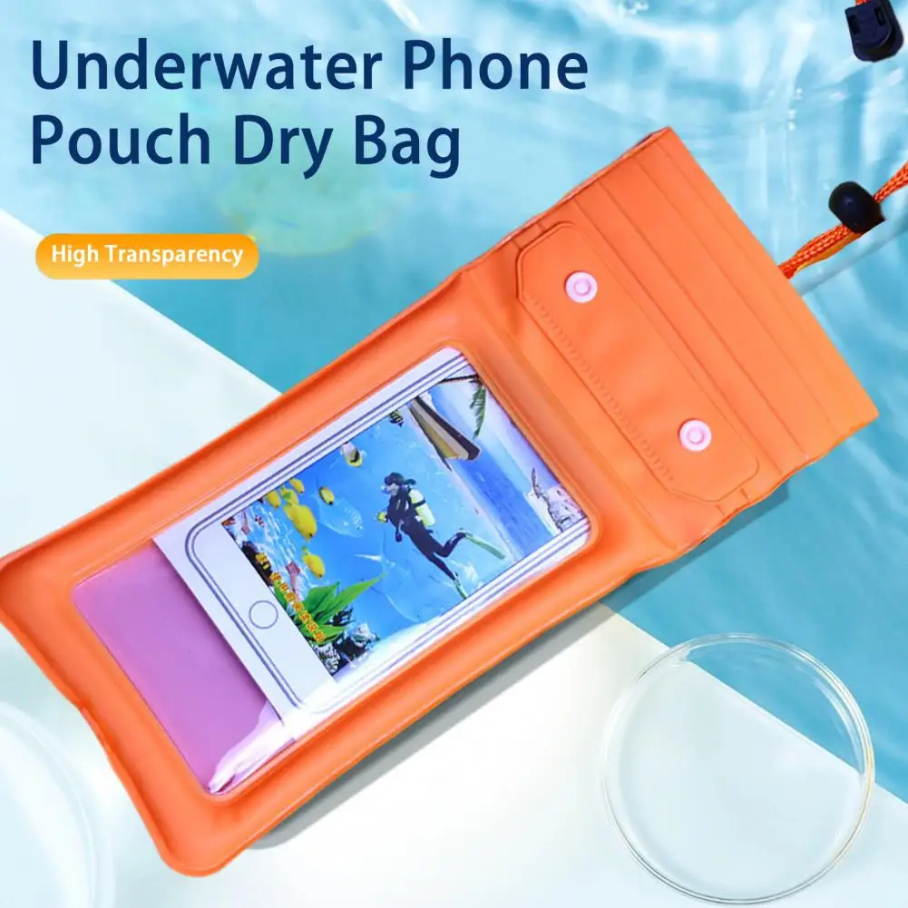 Bolsa impermeable para teléfono, cerradura de seguridad, sensibilidad de pantalla táctil, funda impermeable para teléfono de PVC, bolsa subacuática para teléfono a prueba de polvo