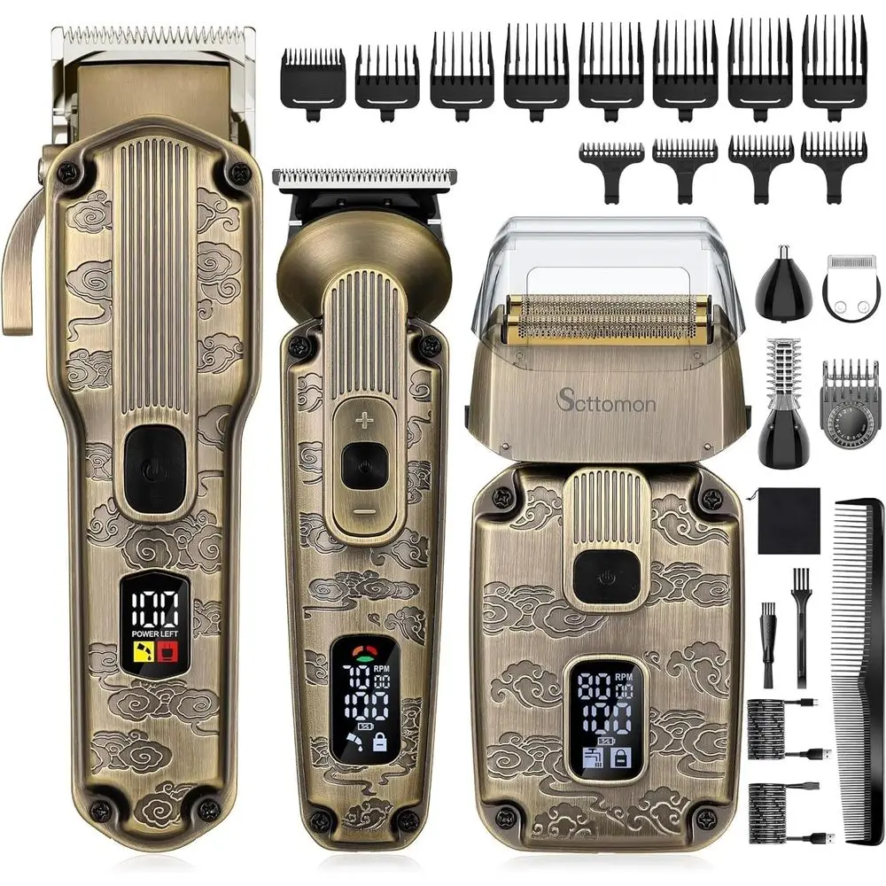 

Professional Electric Beard Trimmer Kit for Men - Haircutting, Nose & Body Hair Grooming