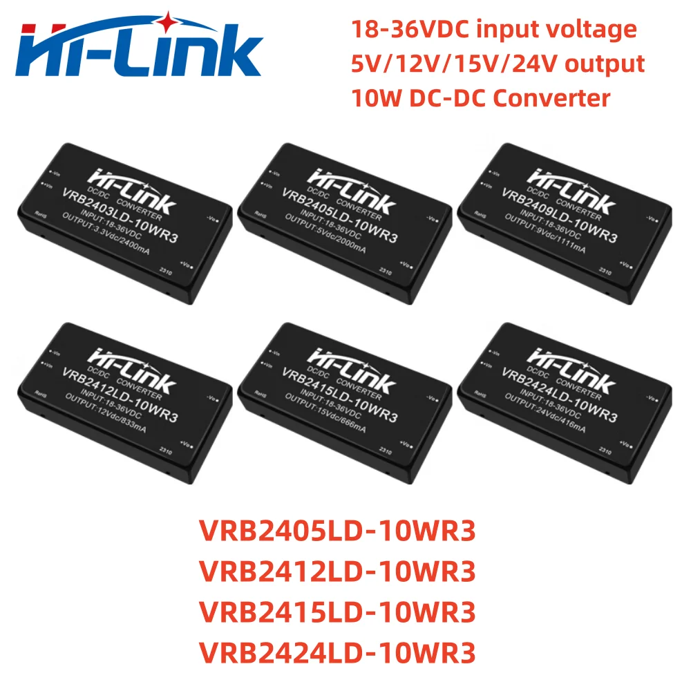 

Hilink 18-36V input 5V/12V/15V/24V output DC DC Step Down Power Supply Module VRB2405LD-10WR3 VRB2412LD-10WR3 DC DC Converter