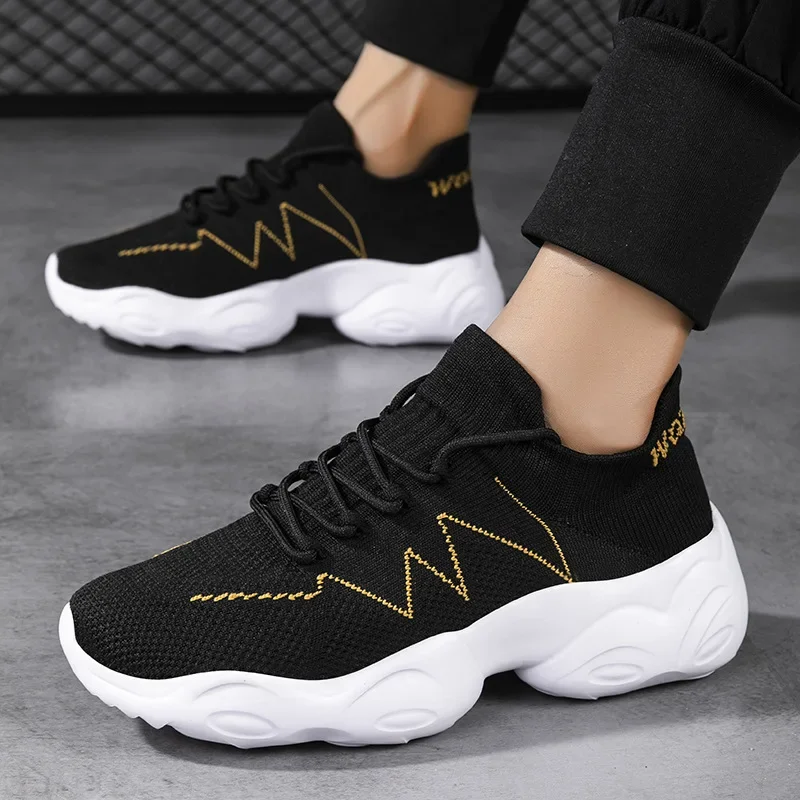 2026 New Men's Running Sneakers Outdoor Mesh Shoes Light Weight Plus Size 47 Running Shoes Anti-Slip Casual Training Tennis Blac