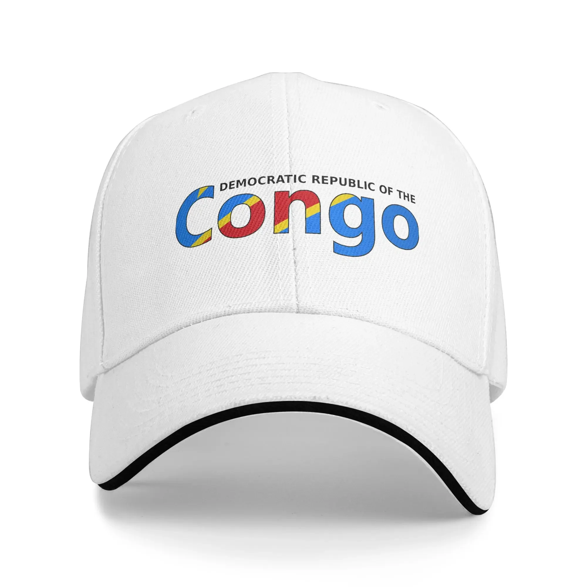 Flag Democratic Republic Of Congo Sandwich Baseball Caps Casual African Men Women All Seasons Adjustable Headwear Workouts Hats
