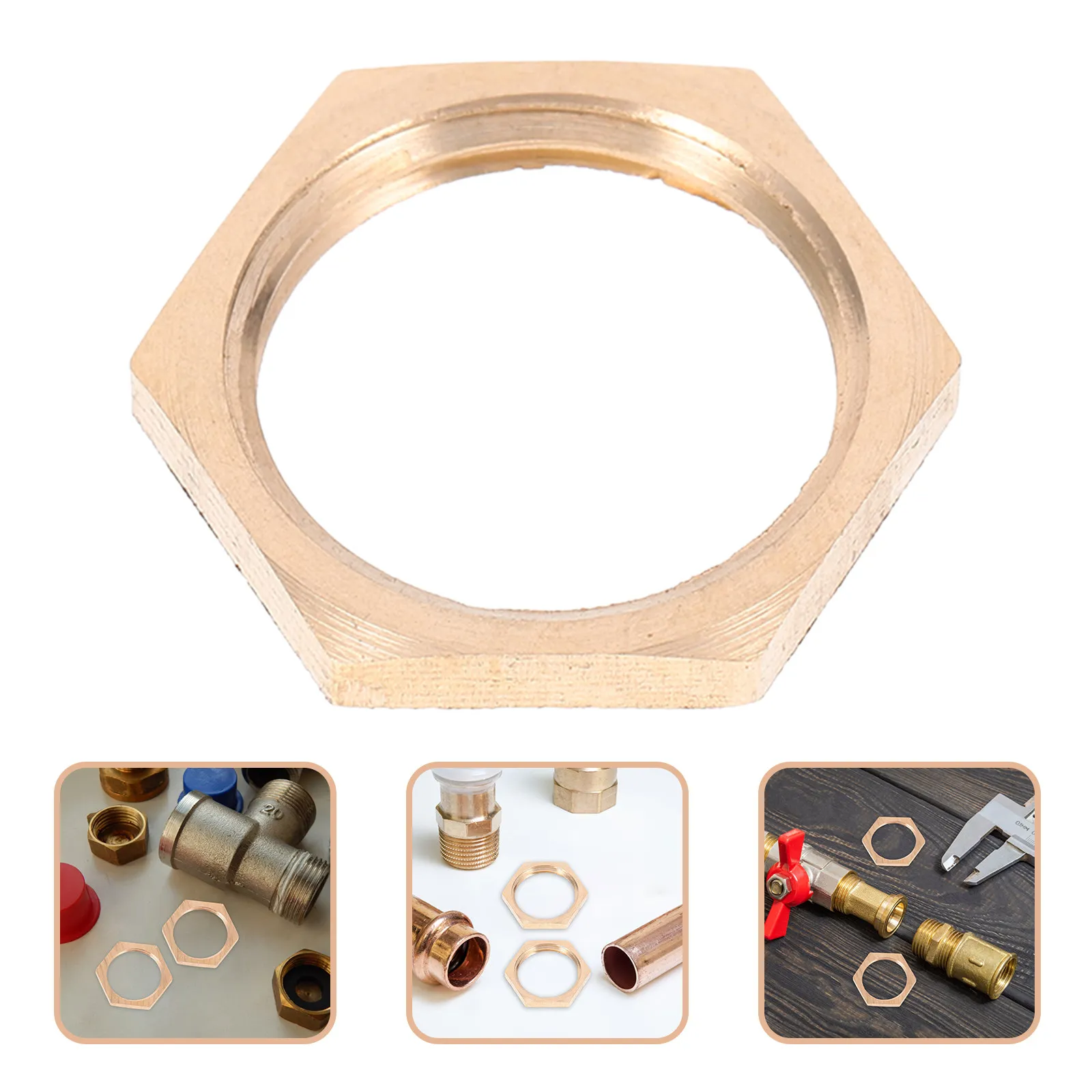 

6Pcs Hex Lock Nuts Brass Internal Thread Nut Set for High Pressure Pipe Fitting Plumbing Mechanical Locking Nuts