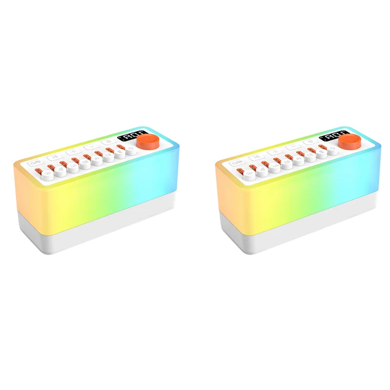 

ABJI-2X White Noise Sleep Sound Machine With 8 Nature Sounds, Portable Bluetooth Speaker, 12 Colors Night Lights