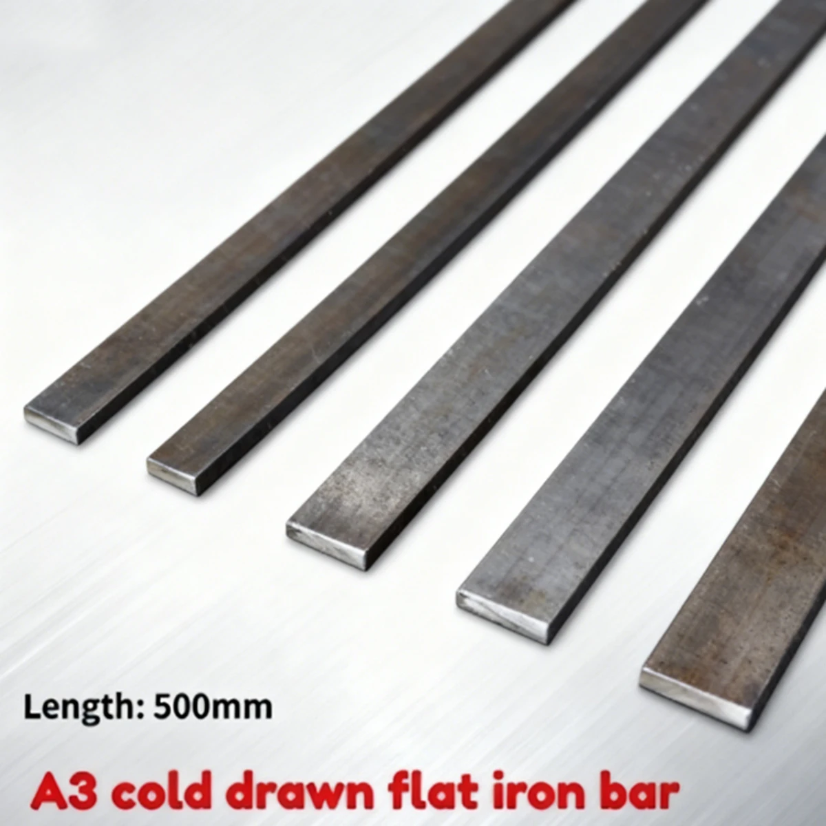 

1/2Pcs Thick 2/3/4/5/6mm A3 Iron Bar Flat Steel Cold Drawn Iron Sheet Q235 Steel Bar Zero Cutting Laser Cutting Length 500mm