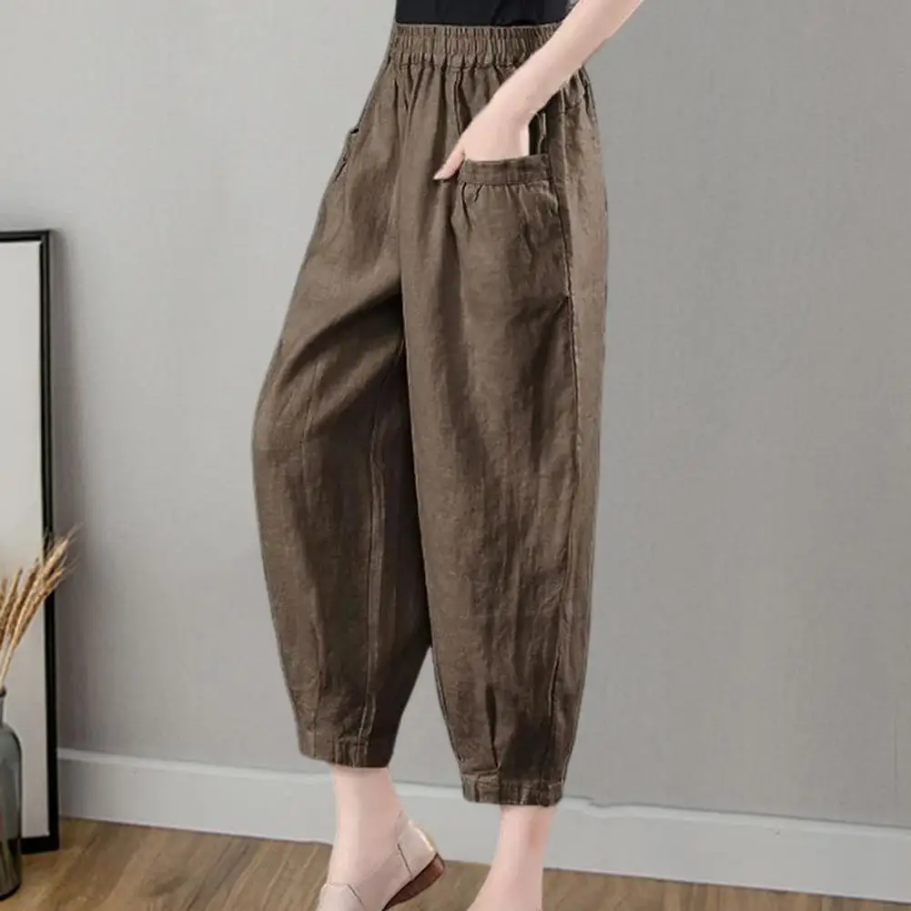 

Wide Leg Long Pants Elastic High Waist Harem Trousers for Women Solid Color Wide Leg Pants Streetwear Spring Summer Fashion