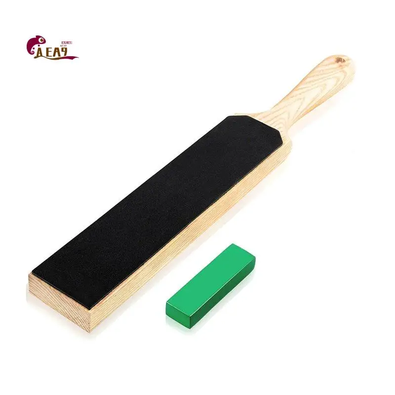 AEA9-Double Sided PU Leather Strop Paddle Kit - Get Razor-Sharp Edges, Ergonomic Handle, Quality Honing Leather