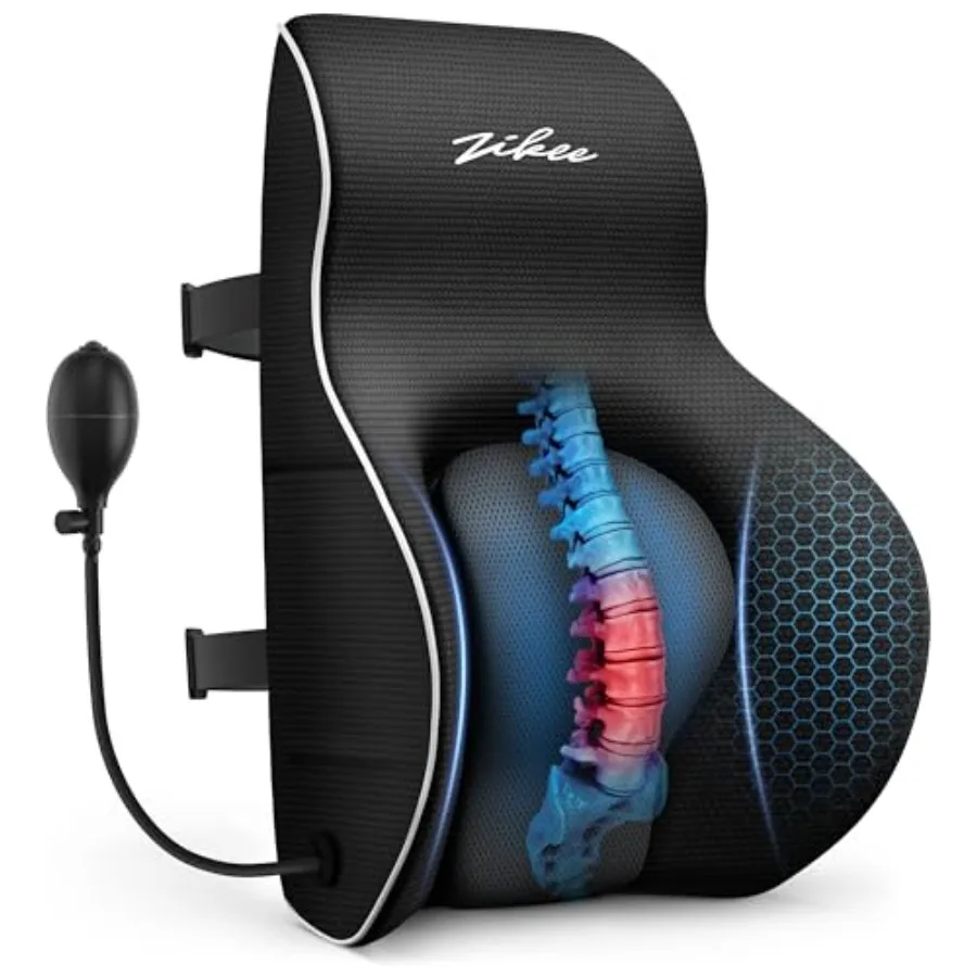 

Adjustable Airbag Lumbar Support Pillow Provides Comfortable Support Back Pain Relief and Improves Posture Ergonomic Memory Foa