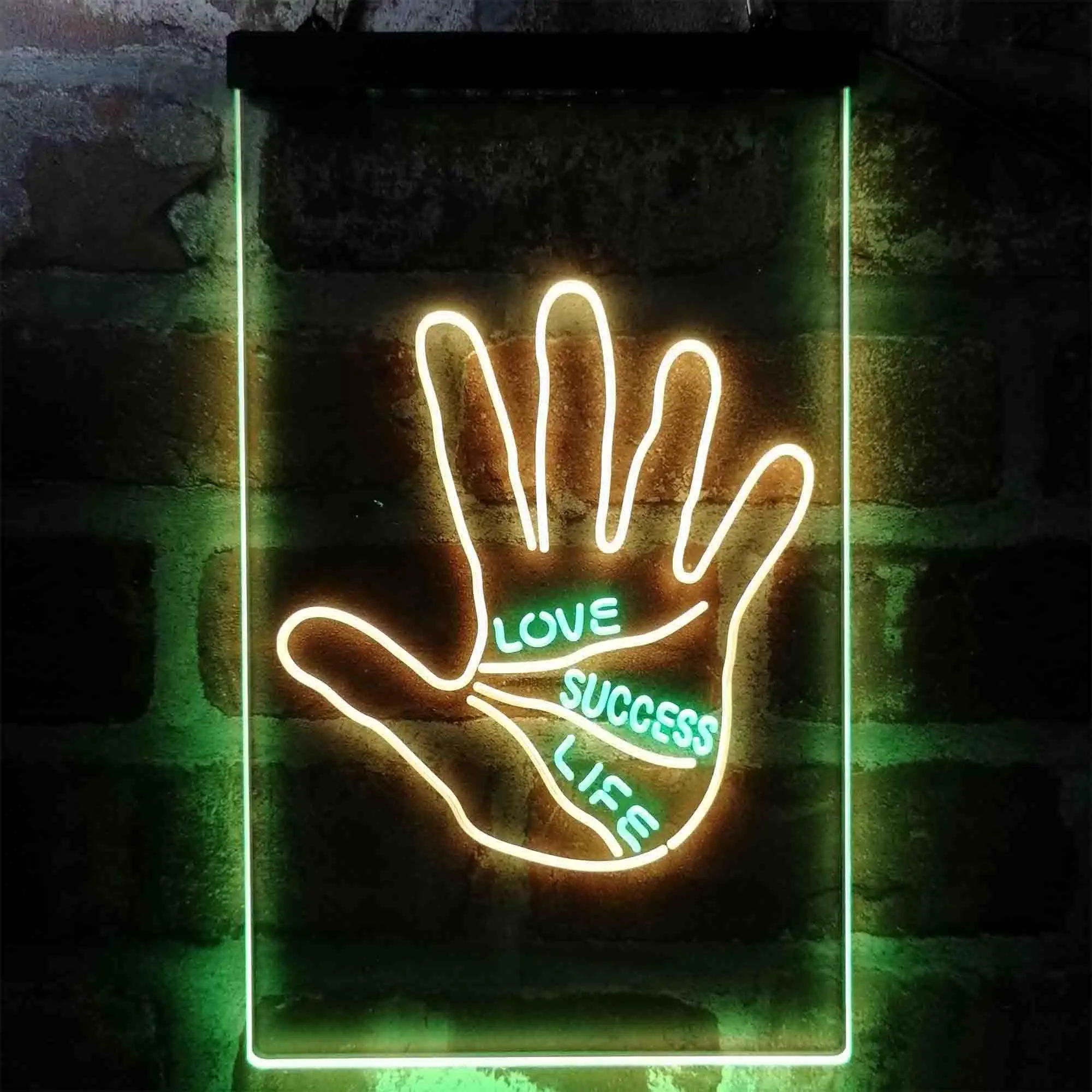 

Palm Reading. Love Success Life Lines Dual Color Led Neon Sign st6-i3998
