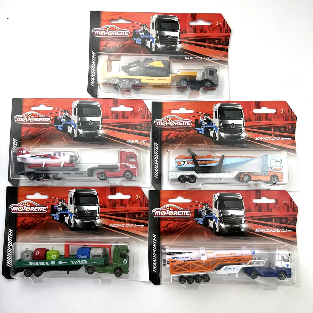 Majorette Transporter Cars benz ACTROS/MAN TGA XXL 1/87 Die-cast Model Collection Toy Vehicles