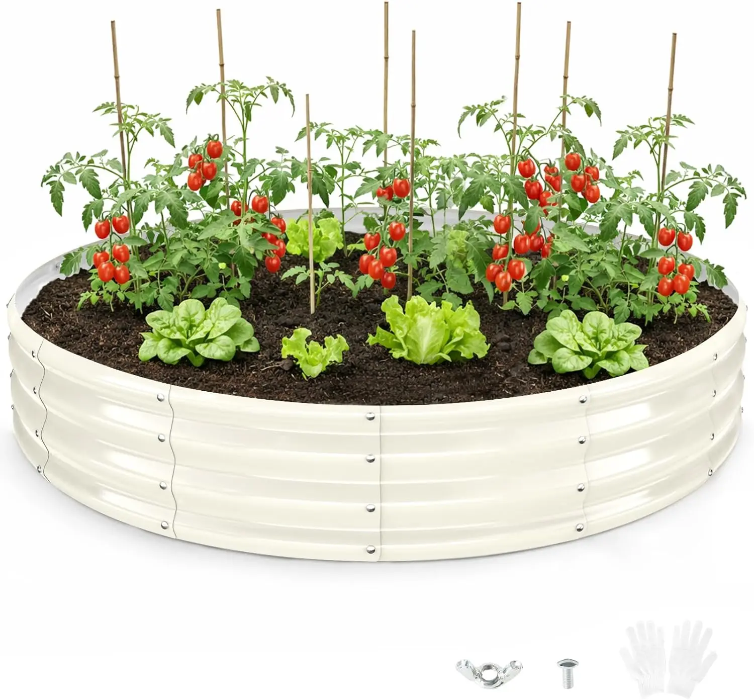

6x6x1ft Galvanized Metal Raised Garden Bed Planter Box for Plants, Vegetables, Flowers, Herbs