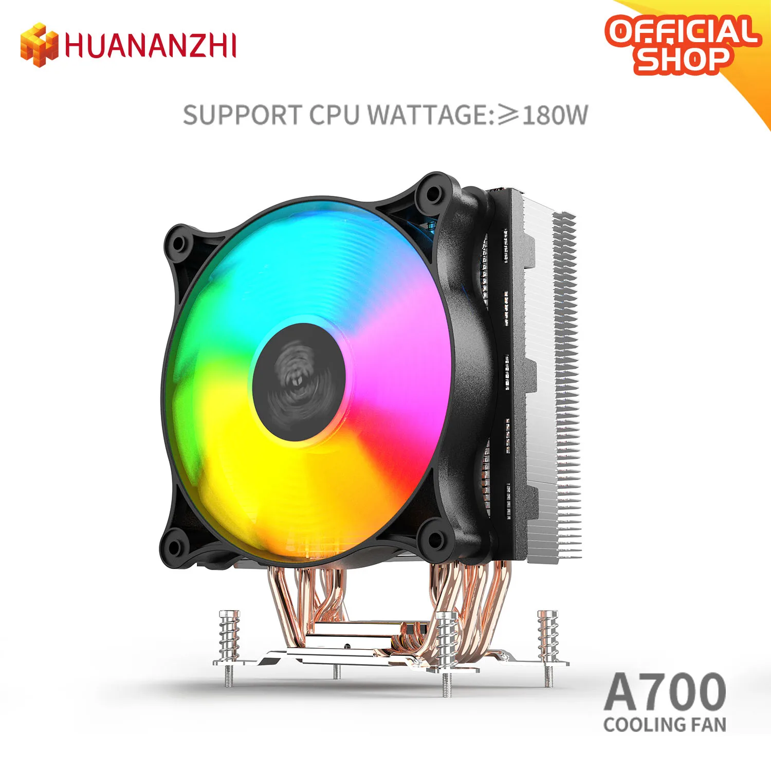 HUANANZHI A300 A400 A500 A700 A04 A06 4 and 6 Copper Heat Pipe LED CPU Cooler Cooling Fan Radiator Quiet SINGLE Fan Heatsink