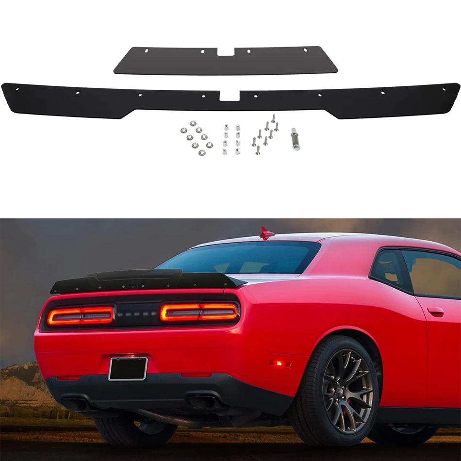 MX Rear wickerbill Spoiler for Dodge Challenger 2015-2021 Add-on Type Standard Edge Rear Decklid Wicker Bill with Backup Camera