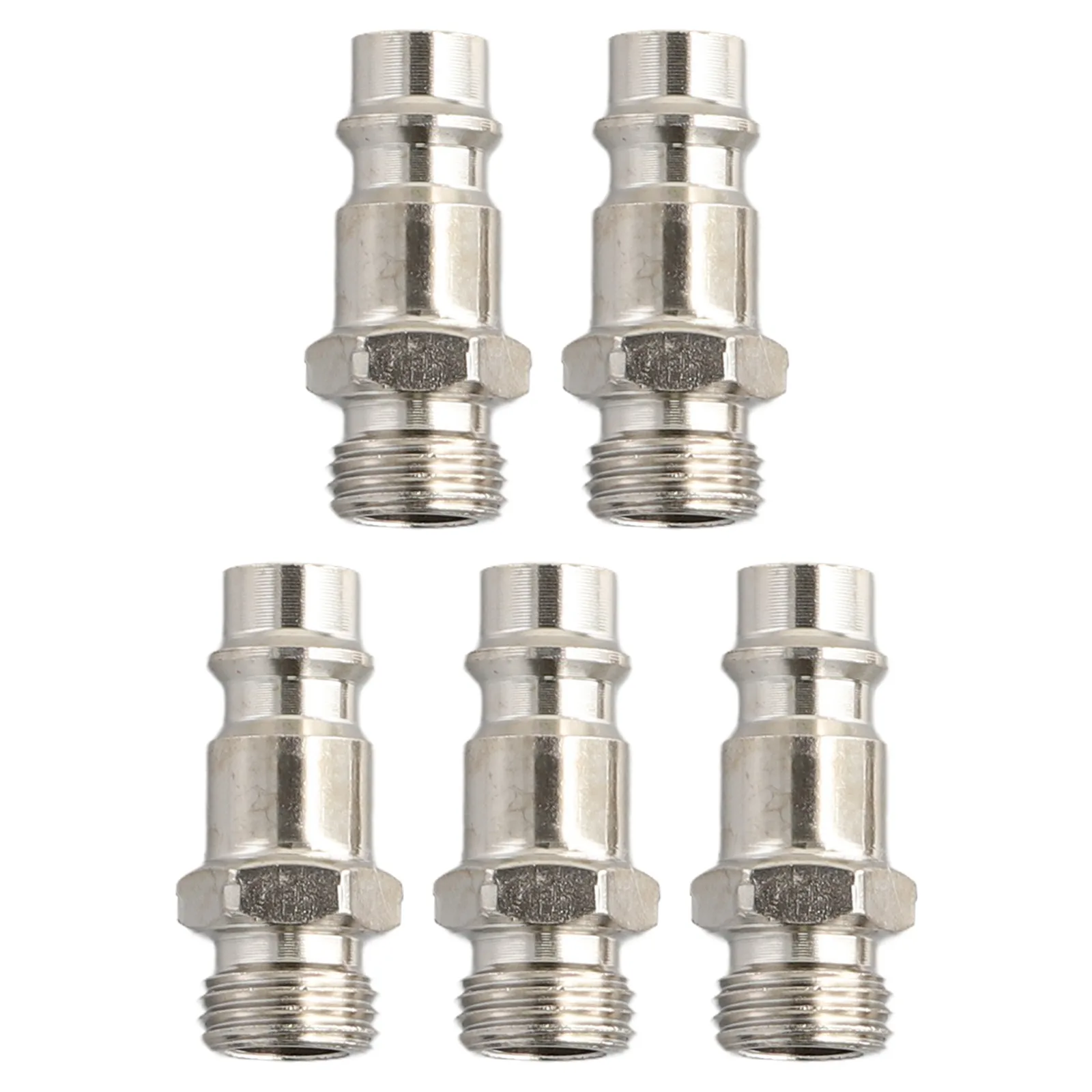 

5pcs 1/4" Thread Male Air Line Hose Compressor Connectors Euro Male Quick Release Fitting Quick Coupling Connector Coupler