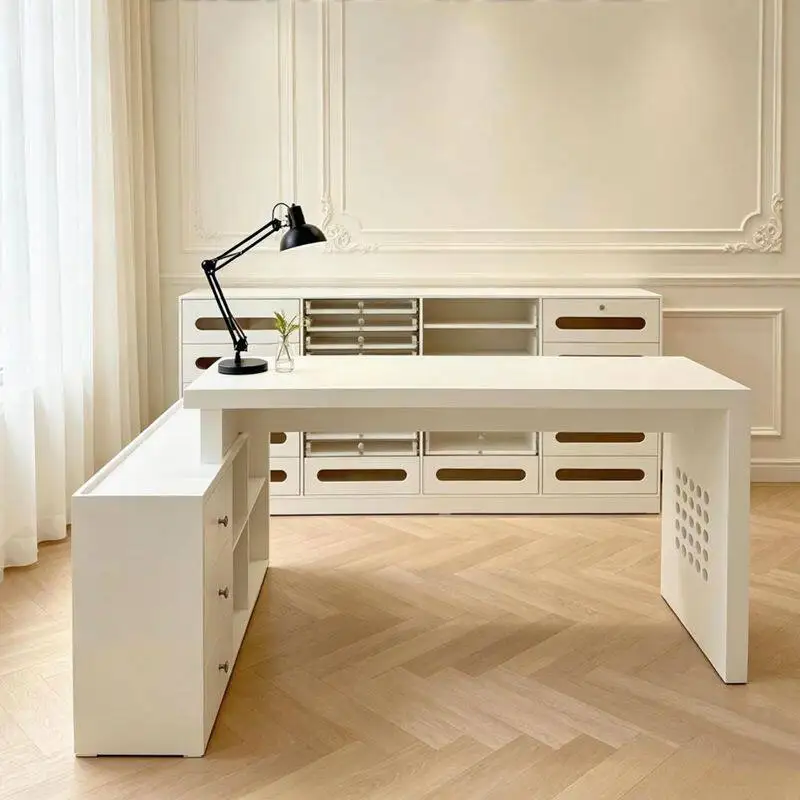 White solid wood manicure table paint color single double manicure table
