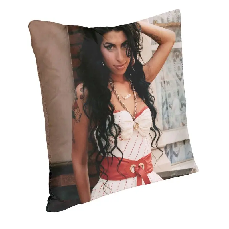 Sexy Amy Winehouse Square Pillowcover Home Decor Music Singer Cushion Cover Throw Pillow for Sofa Double-sided Printing