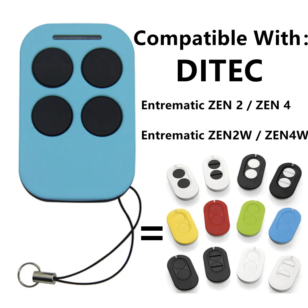 

For Entrematic ZEN 2 Ditec Entrematic ZEN2W / ZEN4W Gate Door Remote Control Garage Opener 433.92MHz Rolling Code Transmitter