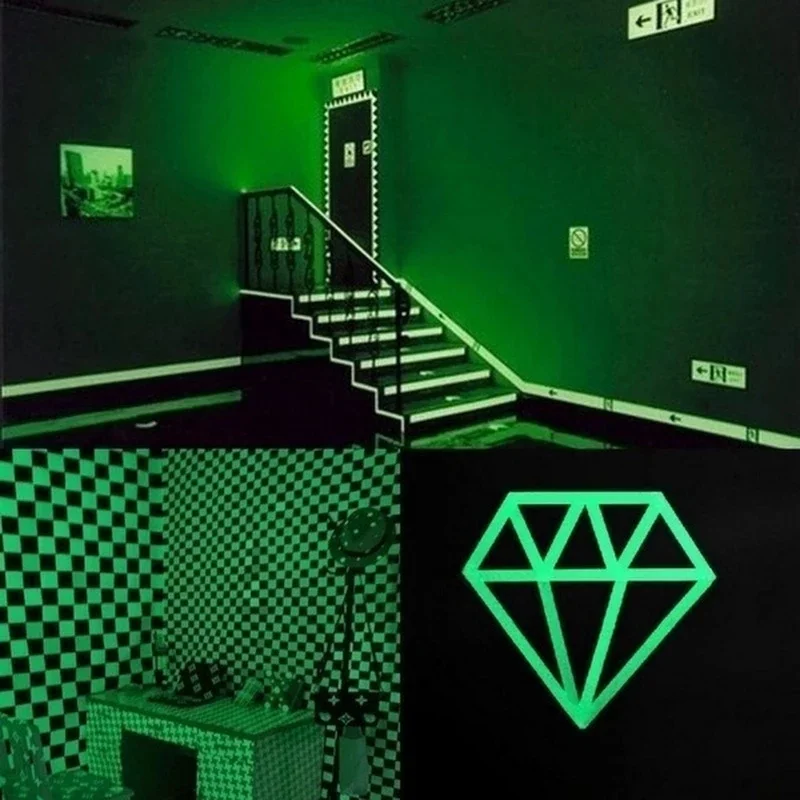 3m/5m Luminous Tape Dark Green Self-adhesive Tape Night Vision Glow In Dark Safety Warning Security Stage Home Decoration Tapes