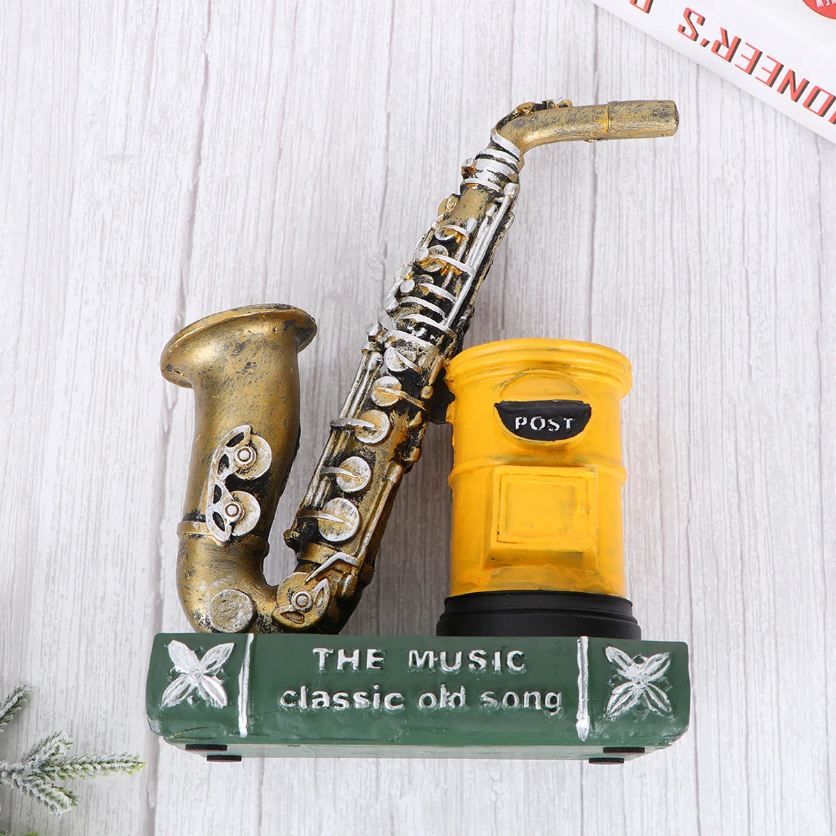 1 قطعة حامل فرشاة للمكياج الساكسفون تصميم الرجعية فرشاة حالة سطح المكتب القلم المنظم هدية أداة زخرفة حامل