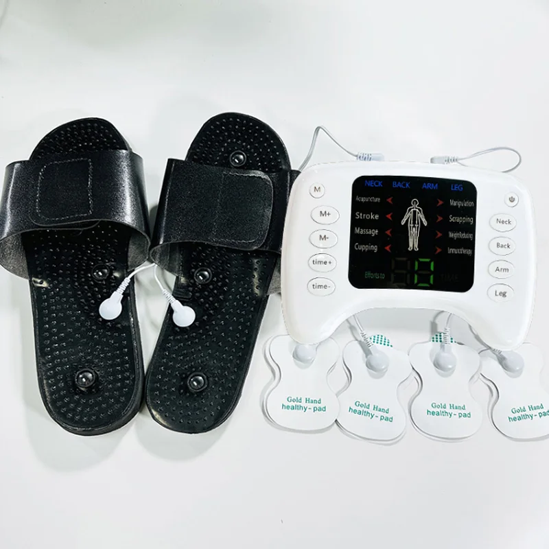 2 Channel Nerve Tens Unit Ems Physical Therapeutic Low Frequency Massager Electric Pulse pain Relief Tens Machine with shoe