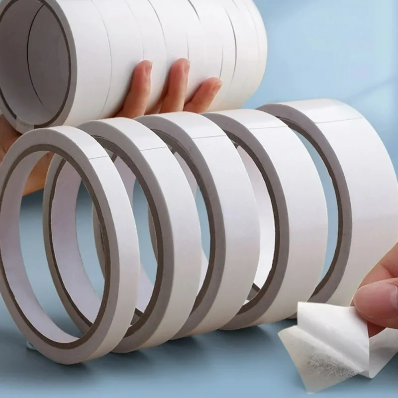 Double Sided Tape Super Strong Double Faced Powerful Hand Tearing Adhesive Tape for Mounting Fixing Pad Sticky Paper 8M 1Roll