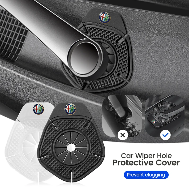 Car Windshield Wiper Hole Protective Cover Wiper Dustproof Protection Bottom For Alfa Romeo Giulia Stelvio Giulietta 156 159 147