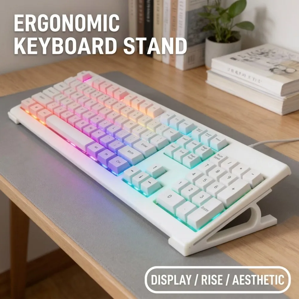 1 Pair Ergonomic Keyboard Riser, Anti-Slip Universal Stand, Multi-Color Available, for Office And Gaming