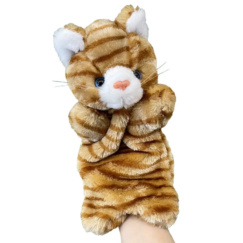 Cat Dolls Animal Hand Puppet Plush Hand Doll Early Education Learning Baby Toys Marionetes Fantoche Puppets for Telling Story