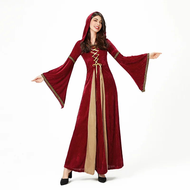 

Женское средневековое платье в стиле Ренессанс для взрослых, длинная юбка, винтажный придворный стиль, традиционный китайский костюм для Хэллоуина