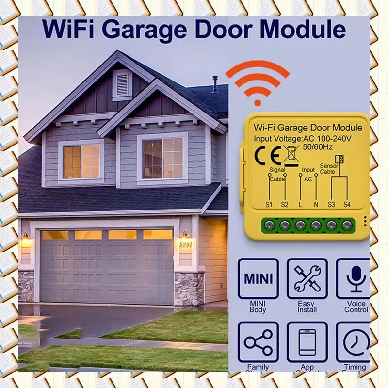 A14M Tuya Garage Door Opener Controller Module Remote Control Switch Smart Life App Work With Alexa Home Assistant