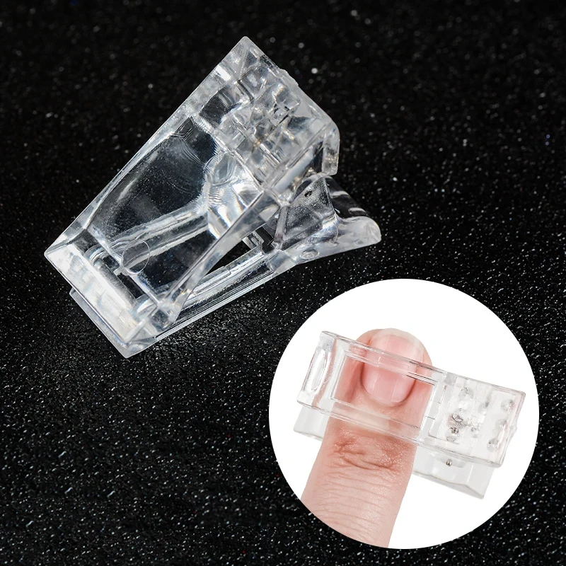 10/1pcs Nail Tips Clips Transparent Acrylic Nail Extension Fixed Clamps Quick Building Mold Nail Art UV Lamps Manicure Art Tools