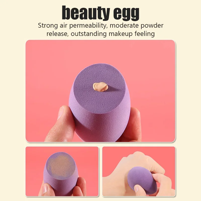 إسفنجة مكياج مع صندوق تخزين للنساء ، خلاط مكياج ، نفخة مستحضرات تجميل ، إسفنجة بودرة أساس ، أداة تجميل ، 4 ألوان ، 3 طقم