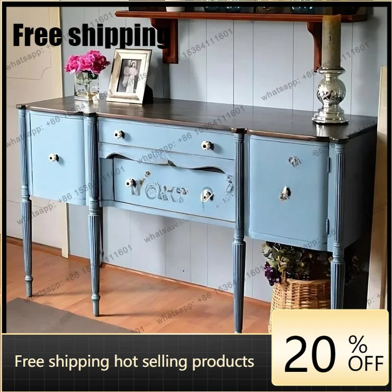 jj4  Best Seller 2026 French Retro Entrance Cabinet Light Luxury High-end Living Room Storage Side Cabinet