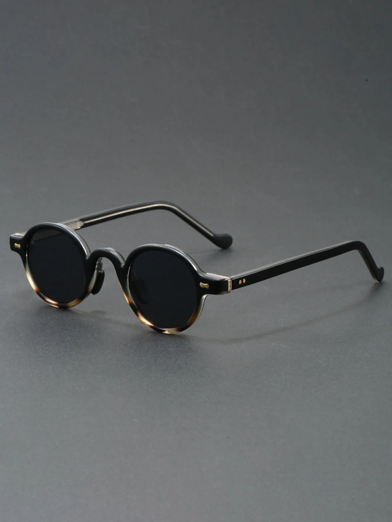 Orange Retro kleine runde Sonnenbrille für Damen und Herren, klassische Luxusmarke, Designer, beliebte Steampunk-Ton-Hip-Hop-Sonnenbrille UV400 – Detail 15