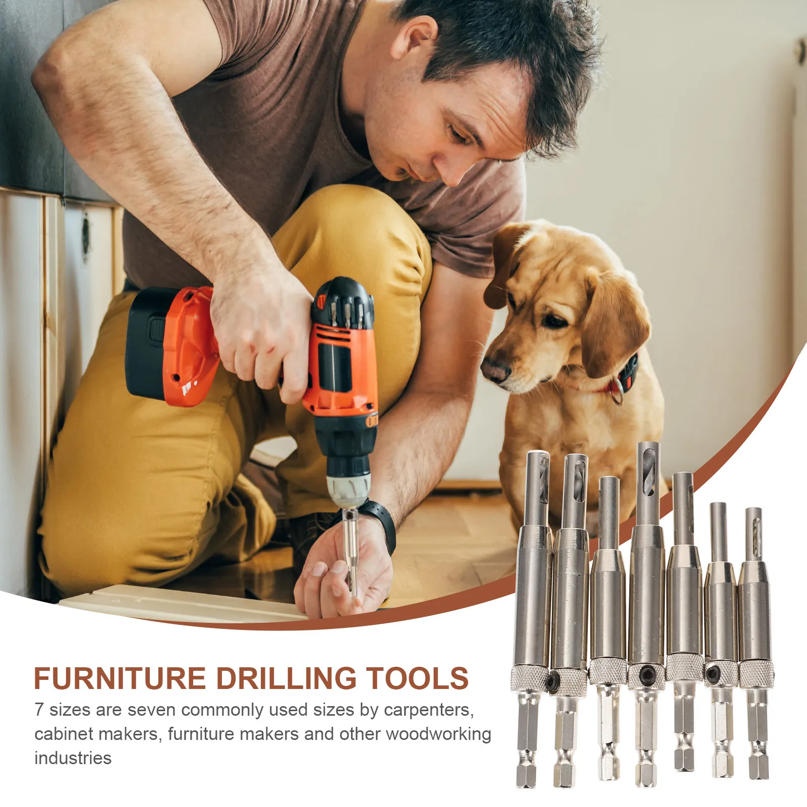 1세트 가구 힌지 드릴링 키트 견고하고 실용적이며 오래 지속되는 효율적인 목공 도구 세트 힌지 드릴링 액세서리