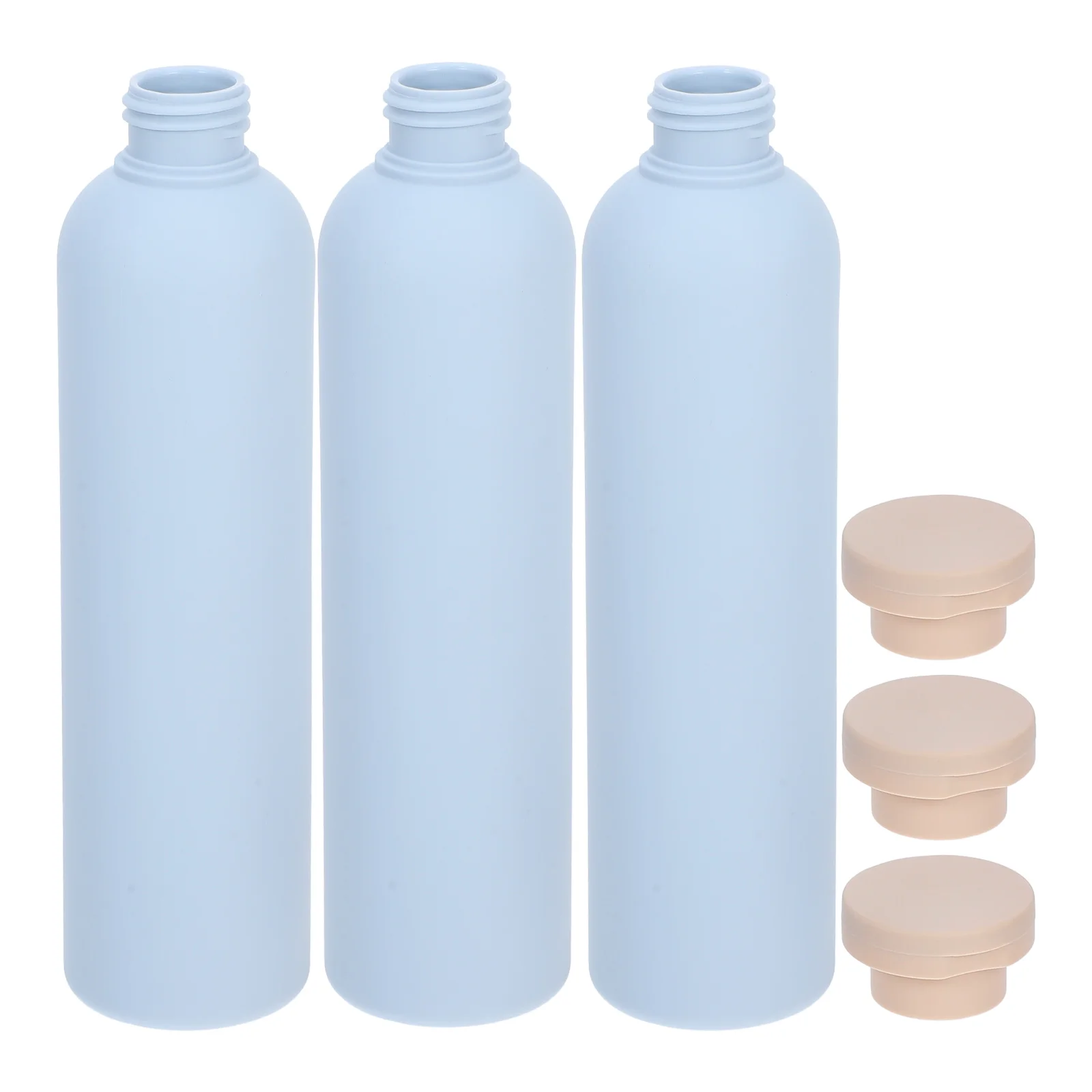 

3 Pcs Light Blue Flip-top Lotion Bottle 260ml Shower Gel Shampoo and Conditioner Travel Bottles