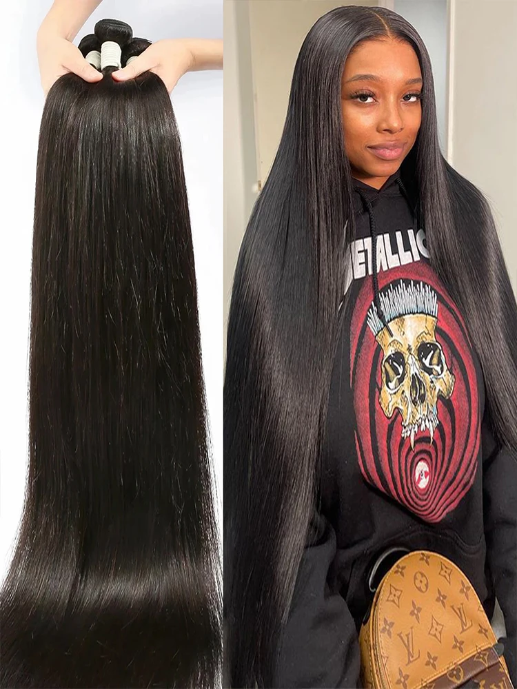 10A Straight Bundles Human Hair 16 18 20 Inch 100% Unprocessed Raw Vietnamese Human Hair Bundles Deals Natural Black Color