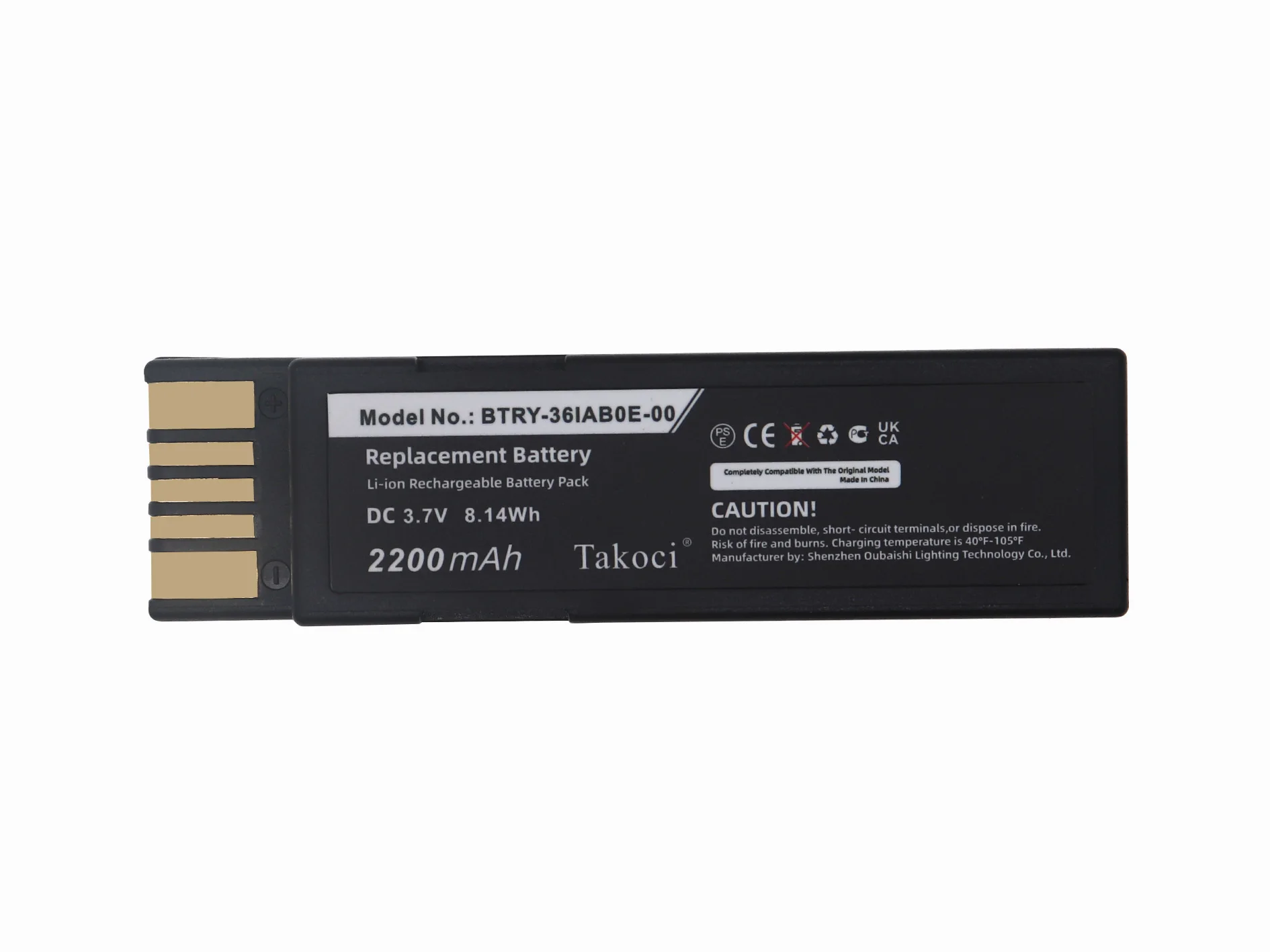 Replacement Battery for Zebra  DS3600, DS3678, EVM, LI3600, LI3678, LS3600, LS3678 82-166537-01, BTRY-36IAB0E-00 3.7V/mA